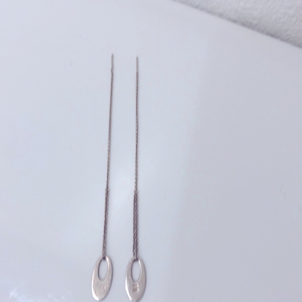 925 stamped Sterling silver threader earrings